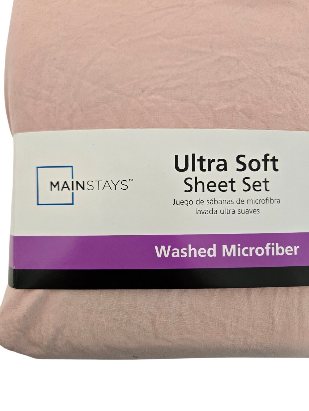 🛏️ Mainstays Ultra Soft Washed Microfiber Sheet Set Twin/Twin XL Blush Pink NIP - Picture 3 of 6